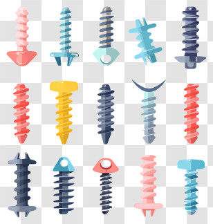 Screws - Colorful Screws Collection Transparent PNG