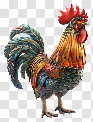 Chinese Zodiacs - Decorative Cartoon Rooster Illustration Transparent PNG