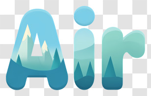 Air Logo - Air Logo With Mountain Background Transparent PNG