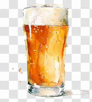 Beer - Foamy Beer In A Glass Transparent PNG