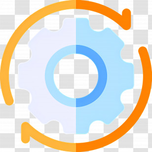 Circle Arrow - Gear With Arrows Symbol Transparent PNG