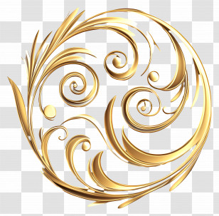 Golden Swirl Design - Golden Swirl Pattern Decoration Transparent PNG