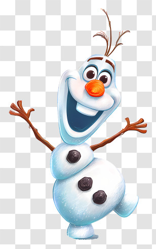 Frozen Olaf - Excited Snowman With Carrot Nose Transparent PNG