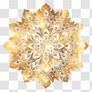 Gold Mandala Pattern - Intricate Gold Mandala Design Illustration Transparent PNG