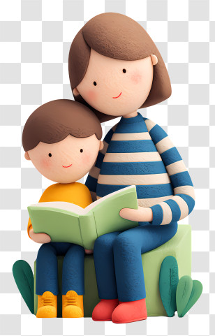 Mother Reading Book To Child - Parent And Child Reading Together Transparent PNG