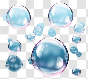 Clear Soap Bubble - Blue Shiny Soap Bubbles Transparent PNG