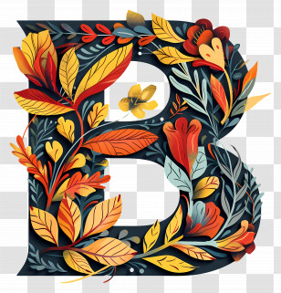 Letter B - Floral Letter B Design Transparent PNG