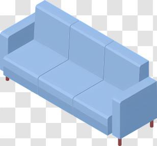 Icon - Comfortable Blue Couch Transparent PNG