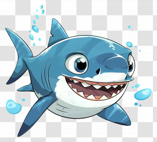 Baby Shark - Cute Cartoon Shark Illustration Transparent PNG