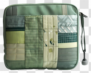 Travel Kit Pouch - Green Quilted Patchwork Pouch Transparent PNG