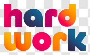 Hard Work - Gradient Hard Work Sticker Transparent PNG