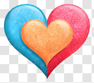 Sparkling Heart Emoji - Colorful Glitter Hearts Transparent PNG