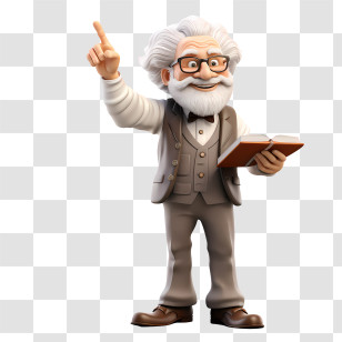Professor - Cartoon Professor With Open Book Transparent PNG