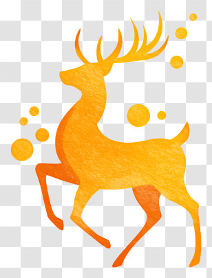 Reindeer Logo - Golden Deer Silhouette Transparent PNG