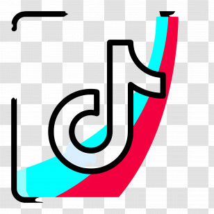 Tiktok - TikTok Logo Outline With Decorative Colors Transparent PNG