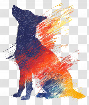 Dog Silhouette - Colorful Silhouette Of A Dog Transparent PNG