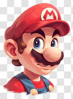 Mario - Cartoon Character With Red Hat And Blue Overalls Transparent PNG