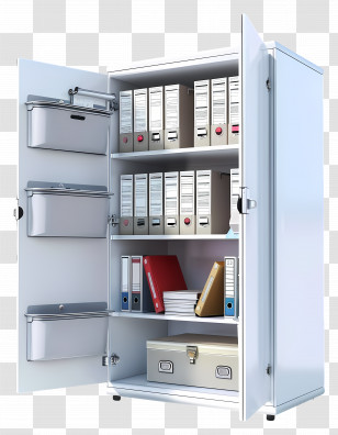 Office Cupboard - Open File Cabinet With Documents Transparent PNG