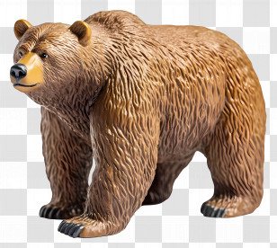 Grizzly Bear - Brown Bear Figurine Transparent PNG