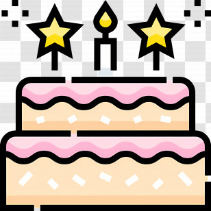 Birthday Cake - Festive Birthday Cake With Candles Transparent PNG