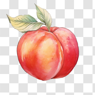 Peach - Watercolor Peach Art Illustration Transparent PNG