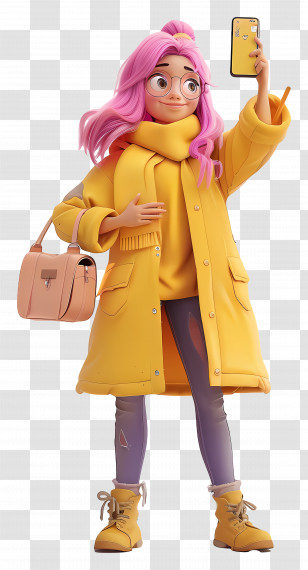 Selfie Day - Stylish Girl Taking A Selfie Transparent PNG