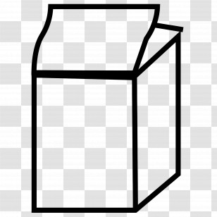 Milk Container - Simple Outline Drawing Of A Carton Box Transparent PNG