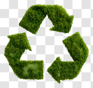 Mossy Recycle Symbol - Green Recycle Symbol Made Of Leaves Transparent PNG