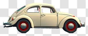 White Car - Classic Vintage Car With Red Wheels Transparent PNG
