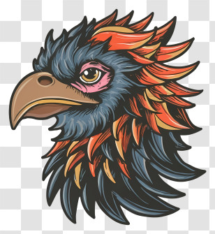 Cartoon - Artistic Bird Head Design Transparent PNG