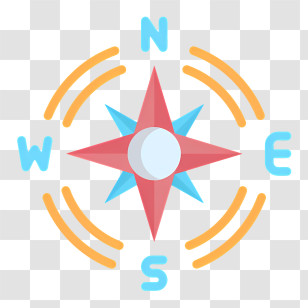 Compass Logo - Colorful Compass With Directions Transparent PNG