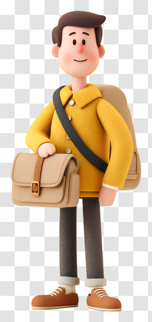 Man With School Bag - Traveler With Bags Transparent PNG