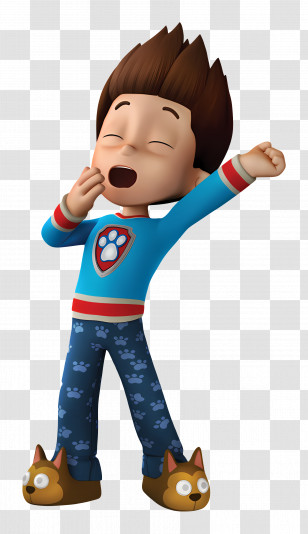 Paw Patrol - Cartoon Boy Yawning In Pajamas Transparent PNG