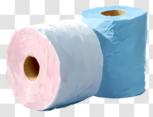 Pastel Toilet Tissue - Toilet Paper Rolls In Pink And Blue Transparent PNG