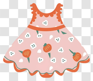Cartoon - Cute Pink Dress With Floral Pattern Transparent PNG