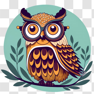 Cartoon Owl - Cute Owl With Glasses In Cartoon Style Transparent PNG