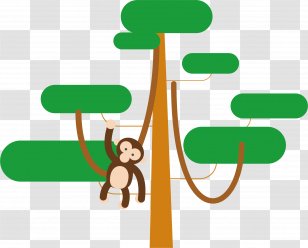 Tree Monkey Euclidean Vector - Symbol - Hand Painted Climbing Poster Transparent PNG