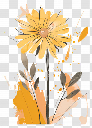 Dandelion - Yellow Flower Illustration Transparent PNG
