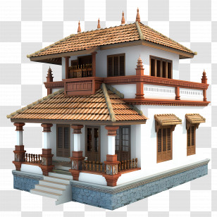 Kerala House - Traditional Style House Illustration Transparent PNG