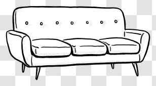 Sofa Outline - Simple Sofa Illustration Transparent PNG