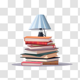 International Literacy Day - Stack Of Books With Table Lamp Transparent PNG