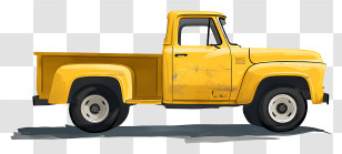 Pickup Truck - Yellow Pickup Truck Illustration Transparent PNG
