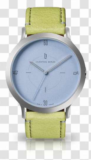Lilienthal Berlin Leather Watch Strap Silver Transparent PNG