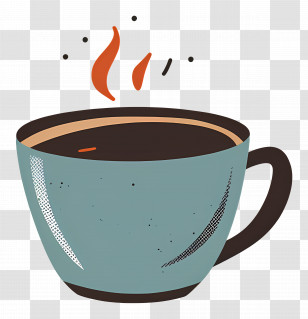 Steaming Coffee Cup - Steaming Coffee Cup In Artistic Style Transparent PNG