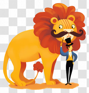 Circus Lion - Lion And Tamer Illustration Transparent PNG