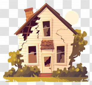 Old Weathered House - Dilapidated House Illustration Transparent PNG