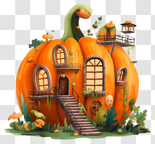 Cartoon Pumpkin House - Cute Pumpkin House Transparent PNG