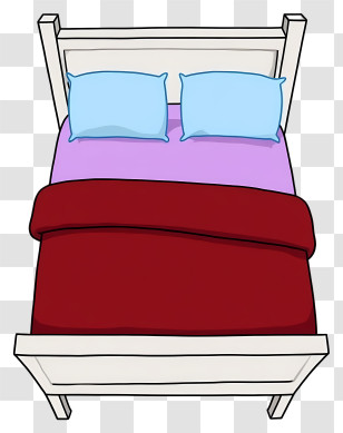 Bed Top View - White Bed With Red Blanket Transparent PNG