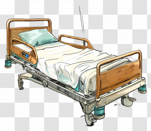 Hospital Bed - Adjustable Hospital Bed Illustration Transparent PNG