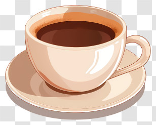 Cup Of Coffee - Warm Cup Of Coffee In A Ceramic Mug Transparent PNG
